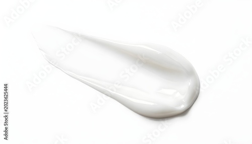 A smooth, translucent white cosmetic cream swatch on a clean white background