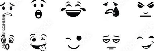 Fotografija Collection of cartoon emotive facial expressions