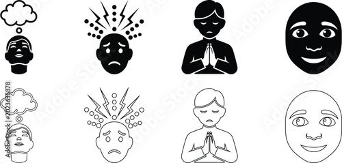 Foto Emotional states and expressions icons
