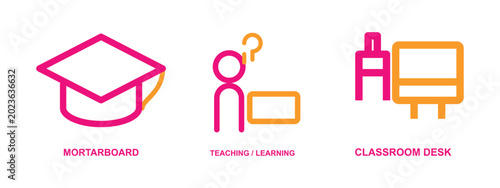 Bild auf Leinwand Mortarboard cap icon symbolizes graduation and academic achievement education concept