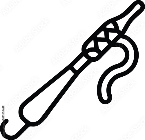 Photos Whip icon with curved tail on white background lash scourge