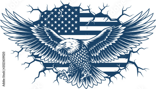 Patriotic american eagle 4th of july independence day graphic