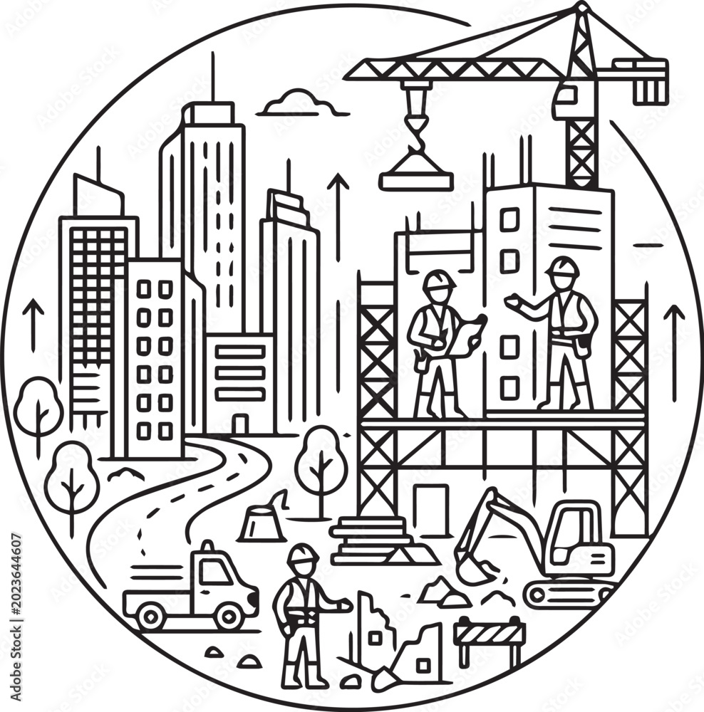 Fototapeta premium Construction and City Development