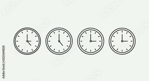 Schilderij op canvas Clock faces showing different times