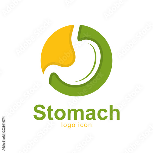 Creative stomach health logo vector. Gastroenterology healthcare icon template isolated on white background