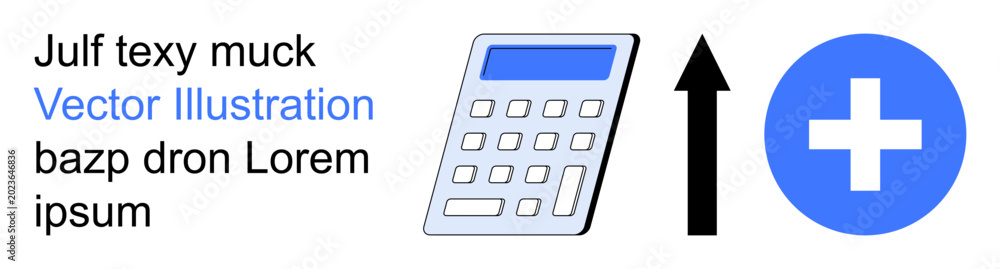 Obraz premium Financial analysis, healthcare trends, medical growth, data evaluation, economic projections, financial health. Calculator, upward arrow and medical cross growth. Financial analysis and healthcare