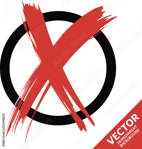 Kreuz Wahl Symbol Abstimmung Vektor Illustration transparenter Hintergrund