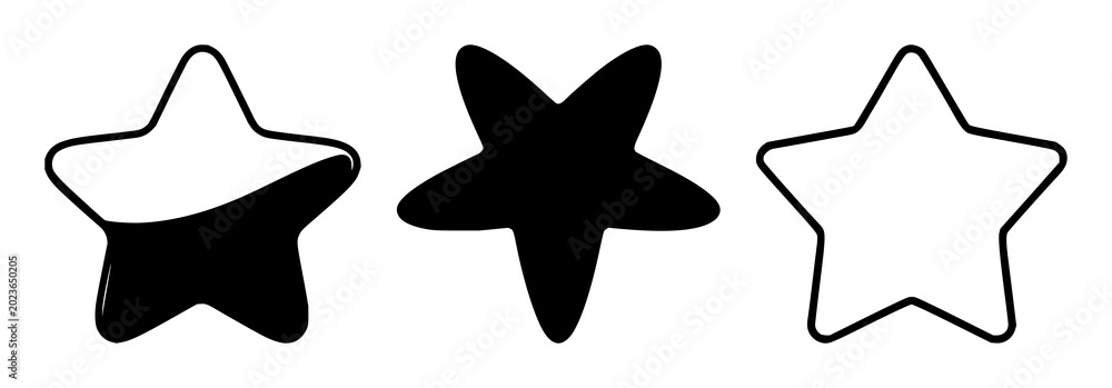 Obraz premium Customer feedback star icon set with solid black silhouette design featuring star, rating, review imagery with white background and graphic vector