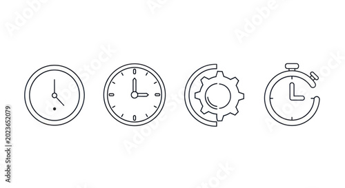 Clock icons representing time concepts