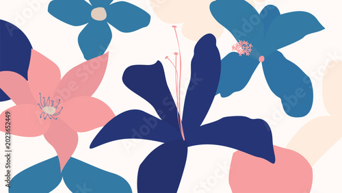 Tableau sur toile elegant delicate floral background with dreamy feel and feminine aesthetic