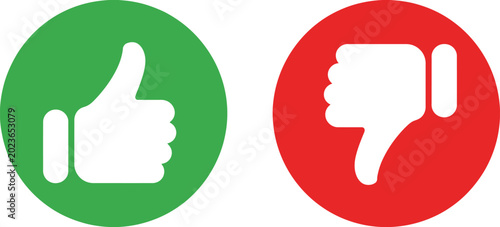 Fotografía Like and dislike icons thumbs up thumbs down vector illustration set