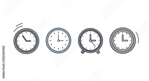 Clock icons showing different time