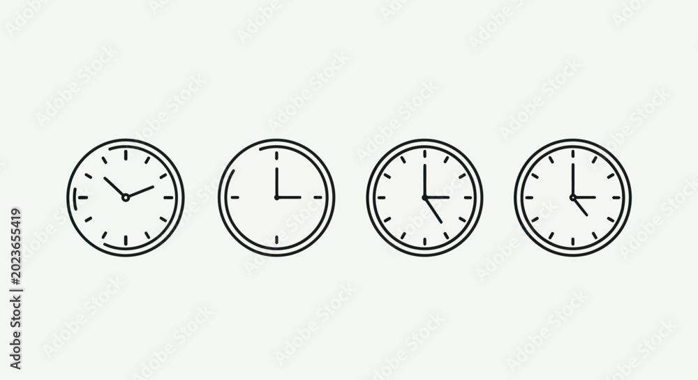 Fototapeta premium Clock icons showing different time