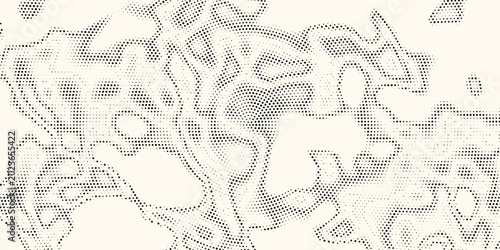Halftone radial dotted background. Square dots comic gradient texture. Concentric fading gradation wallpaper. Black white rough grit overlay. Grunge gritty circular pop art cartoon backdrop. Vector