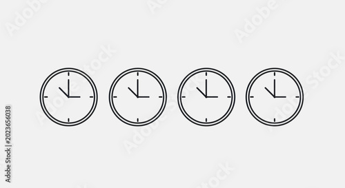 Clock icons showing different times