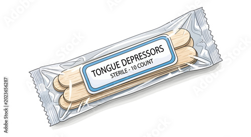 Package of Sterile Tongue Depressors for Medical Use, Pack of 10