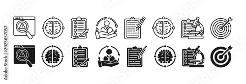 Slika na platnu Critical thinking icon set. Identification and biases symbol.