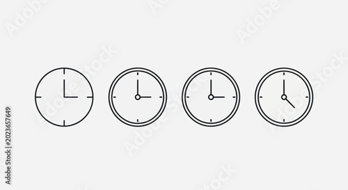 Clock icons showing different times
