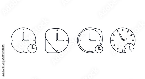 Clock icons showing time and concepts