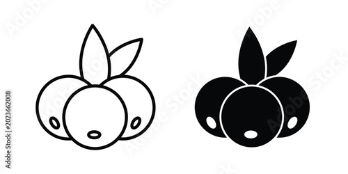 Bild auf Leinwand Berry icon concept. solid and line symbols