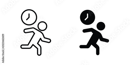 Tableau sur toile Busy icon concept. solid and line symbols