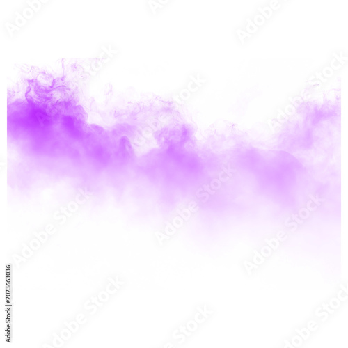 Abstract purple smoke swirls on white background, soft gradient texture