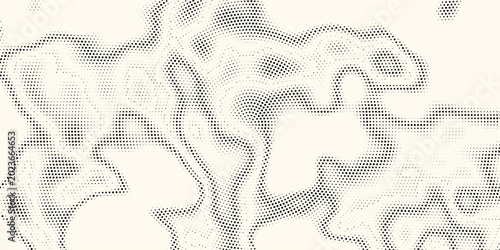 Halftone radial dotted background. Square dots comic gradient texture. Concentric fading gradation wallpaper. Black white rough grit overlay. Grunge gritty circular pop art cartoon backdrop. Vector