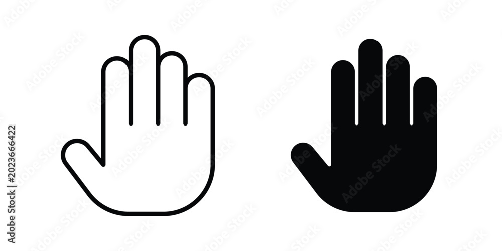 Obraz premium Hand icon concept. solid and line symbols