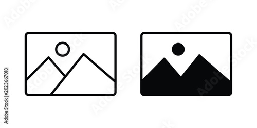 Image icon concept. solid and line symbols