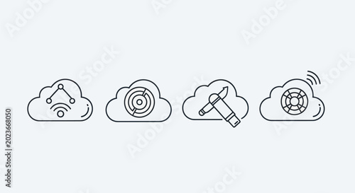 Cloud computing and technology icons