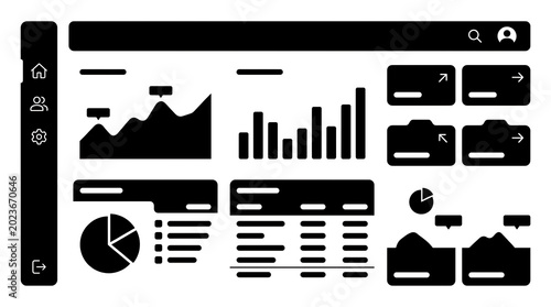 infographic elements and charts on a web page