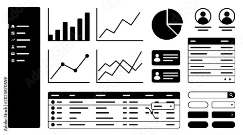 infographic elements graphs charts icons