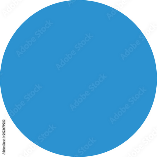 Schilderij op canvas Solid blue circle on white background, simple geometric shape