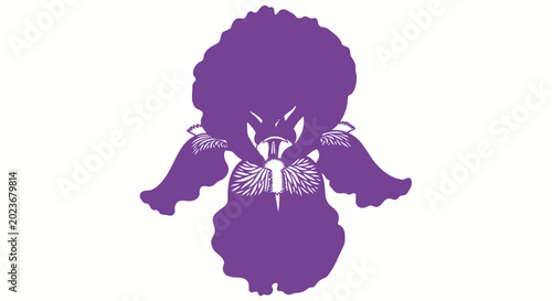 Purple iris flower vector illustration isolated on white background