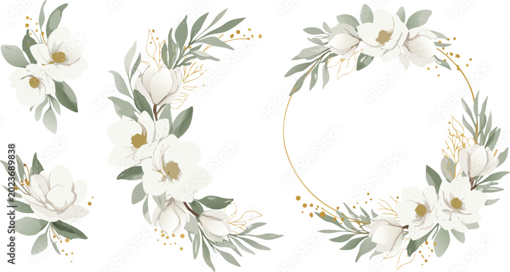 Obraz premium Floral letters forming zero number with green leaves and soft pink flowers on white background