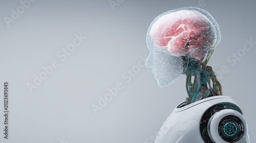 Humanoid robot in healthcare using medical data and diagnostics, future medicine technology and clinical workflow automation