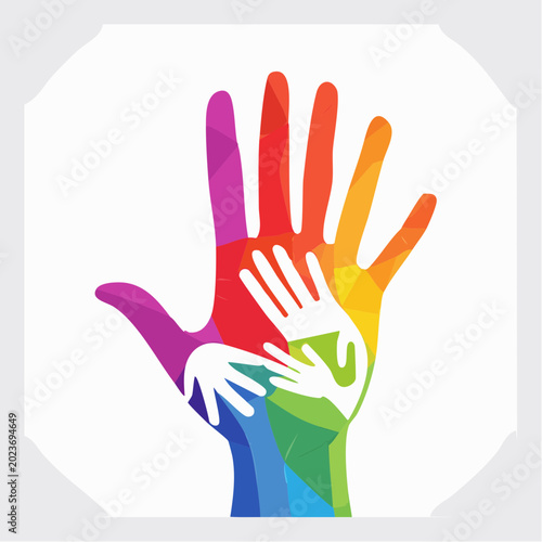 Colorful Hands Symbolizing Unity and Diversity