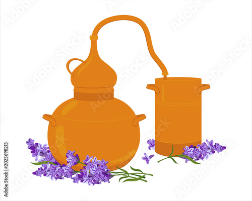 Fotografija Vector illustration of a still and lavender