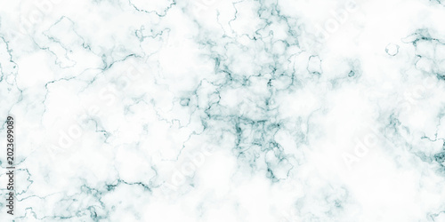 Quadro su tela Panorama blank concrete marble white and blue
 rough wall for  background