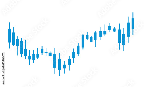 blue stock market candlestick pattern up trends red and green chart graph