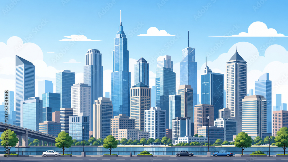 Obraz premium downtown chicago skyline