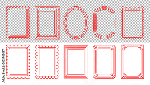 Εκτύπωση καμβά A selection of hand-drawn doodle picture frames for imaginative design projects,