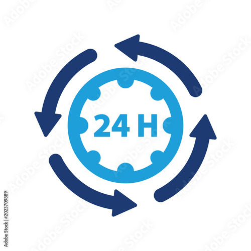 Canvas Print 24 Hours Icon