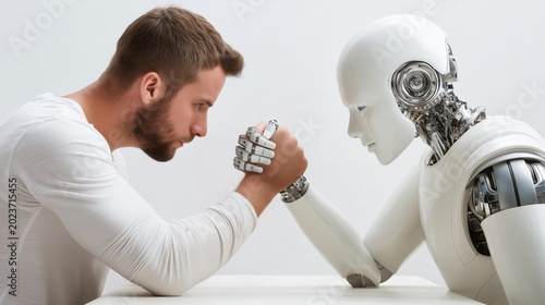 AI Replacing Jobs Human vs Robot Workplace Competition