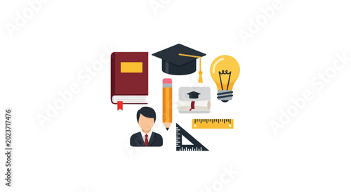 Education concepts illustrated with objects