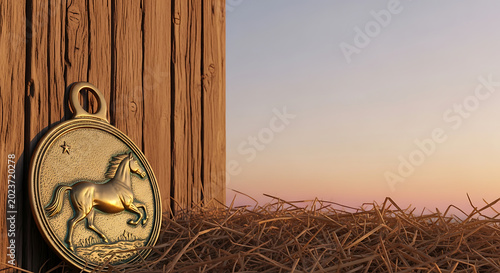 Gold Horse Pendant Close Up.