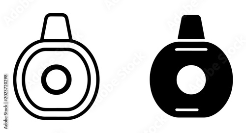 Bild auf Leinwand Round Perfume Bottle Icons, Minimalist Fragrance Container Vector Graphics, Eleg