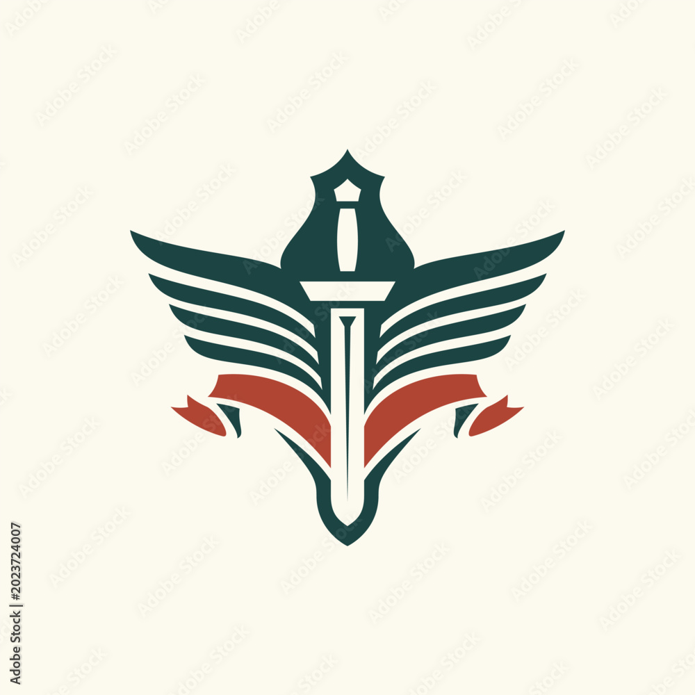 Obraz premium Warrior Knight Badge Logo