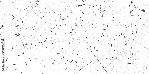 Schilderij op canvas Abstract Black and White Grunge Texture with Distressed Surface, Dust Speckles and Grainy Overlay Background Illustration