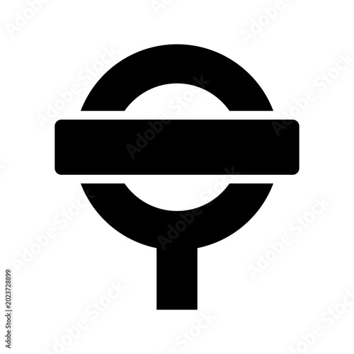 Underground station icon. Transport and metro station filled symbol. Black and white.